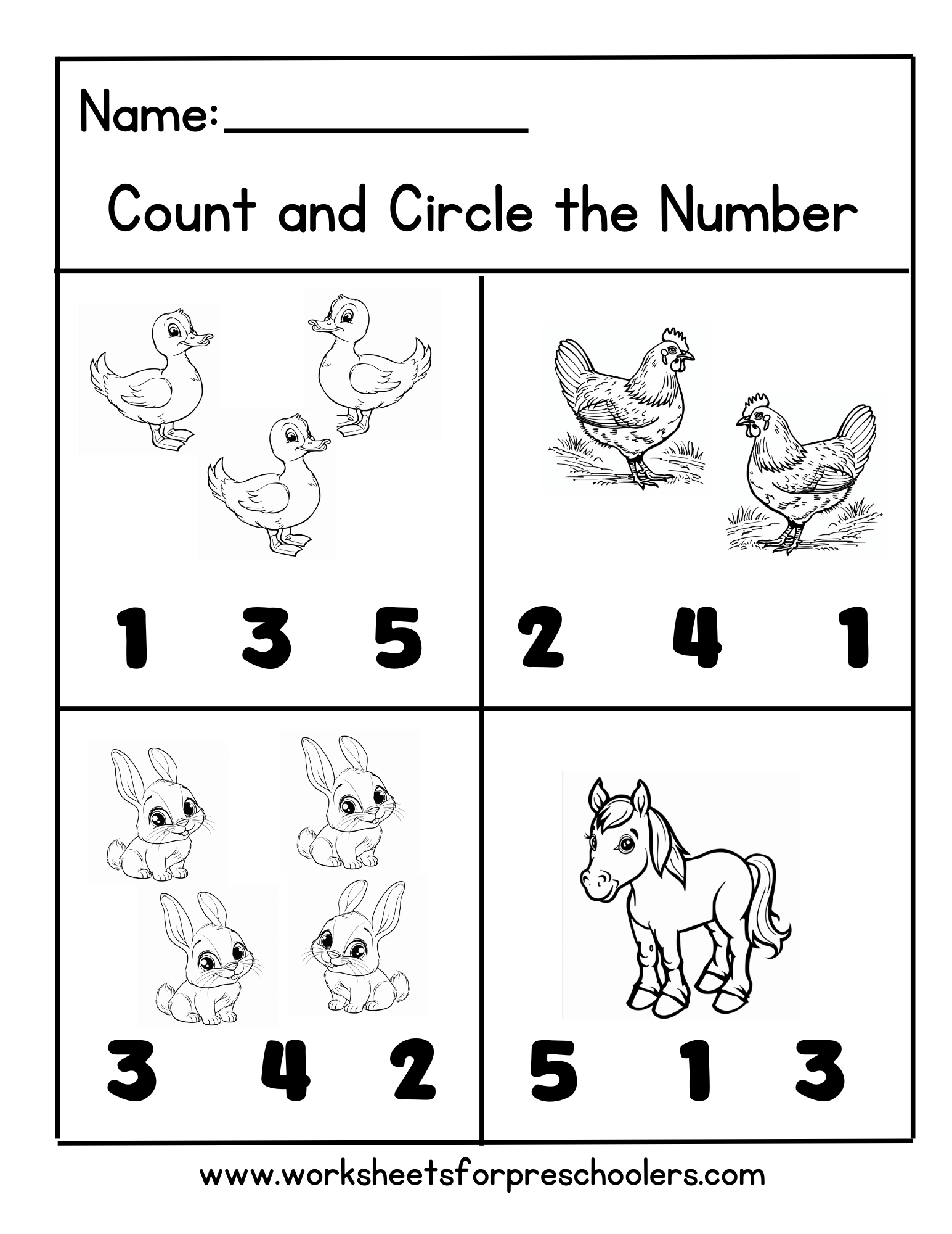 Counting Math Worksheet
