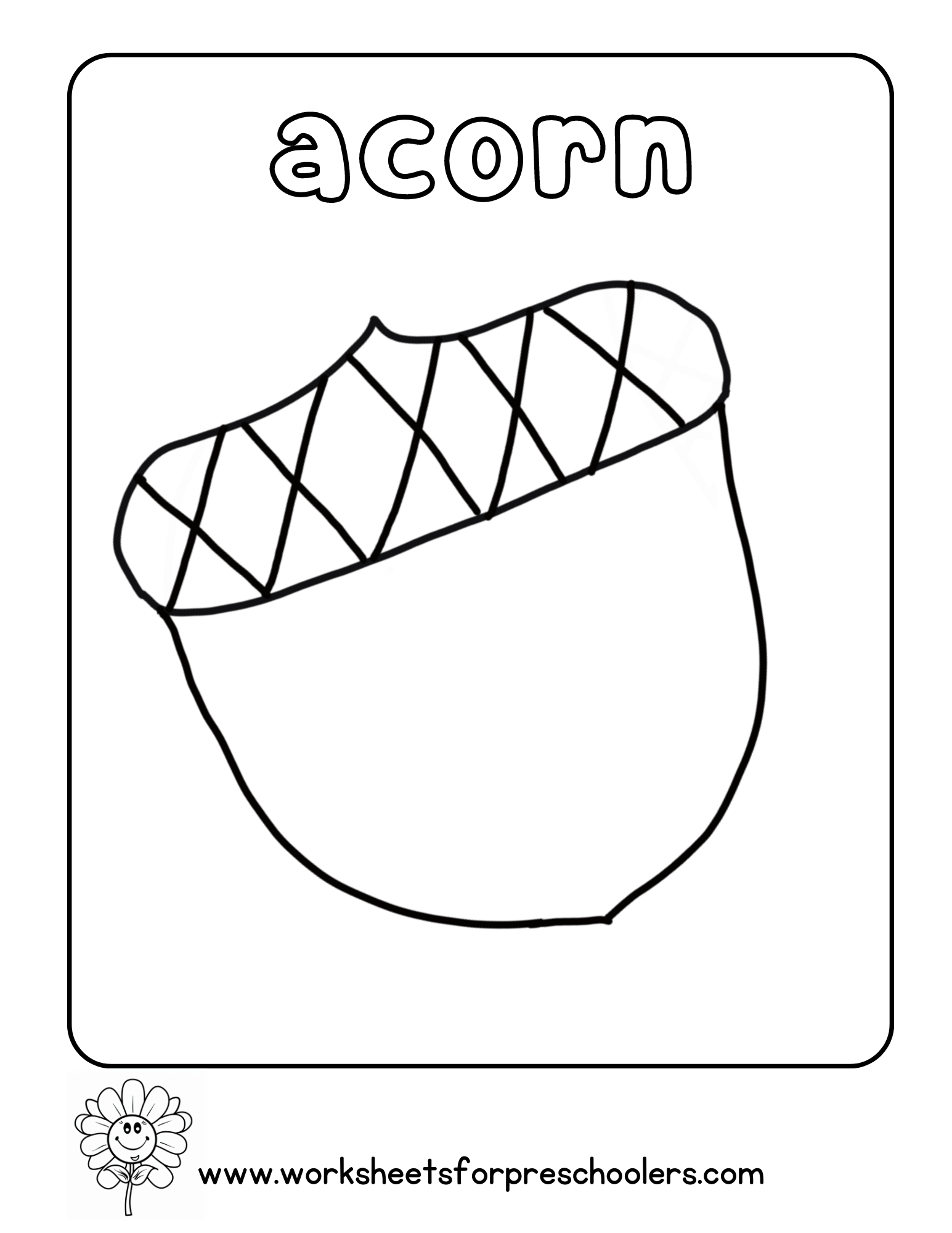 Acorn Coloring Page Preschool