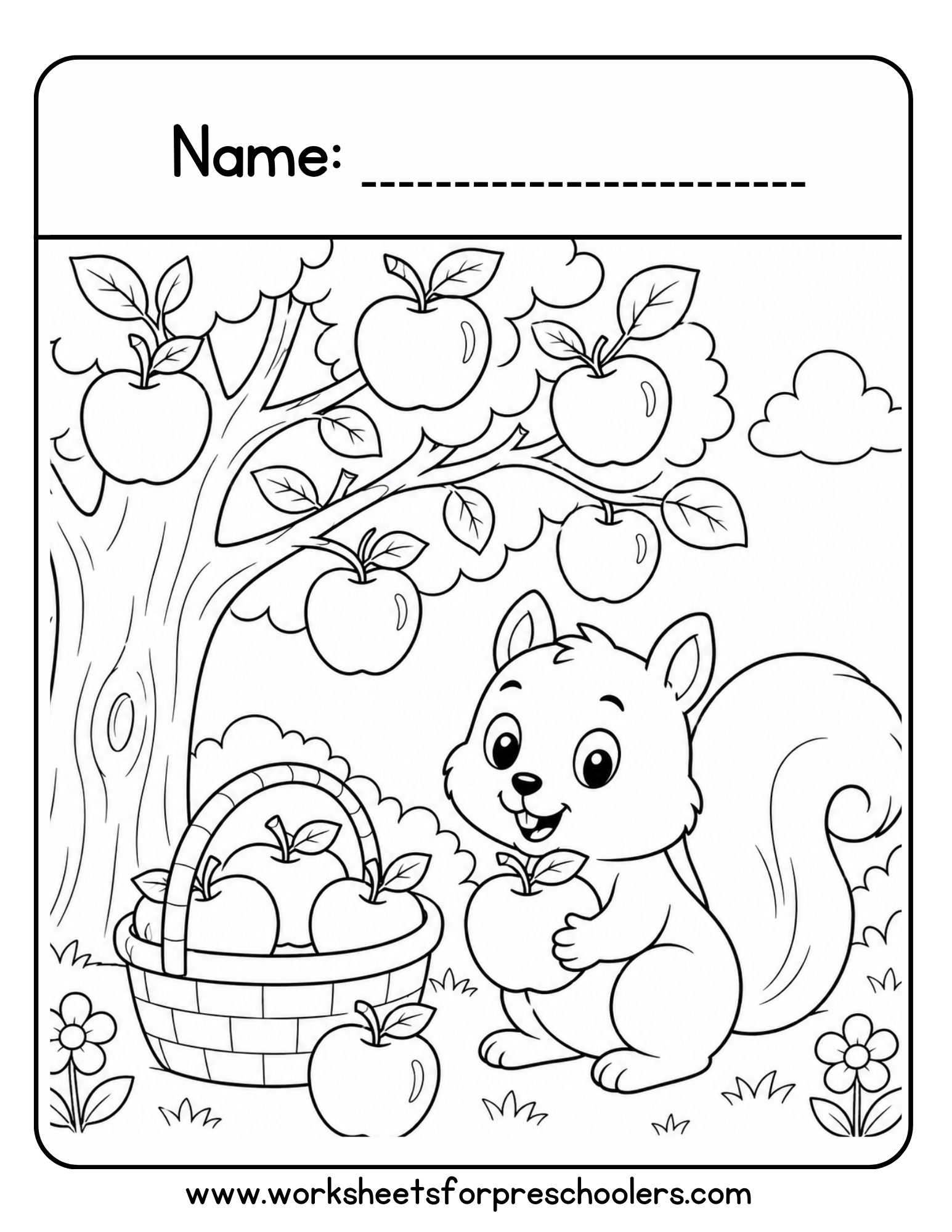 Apple Tree Coloring Page