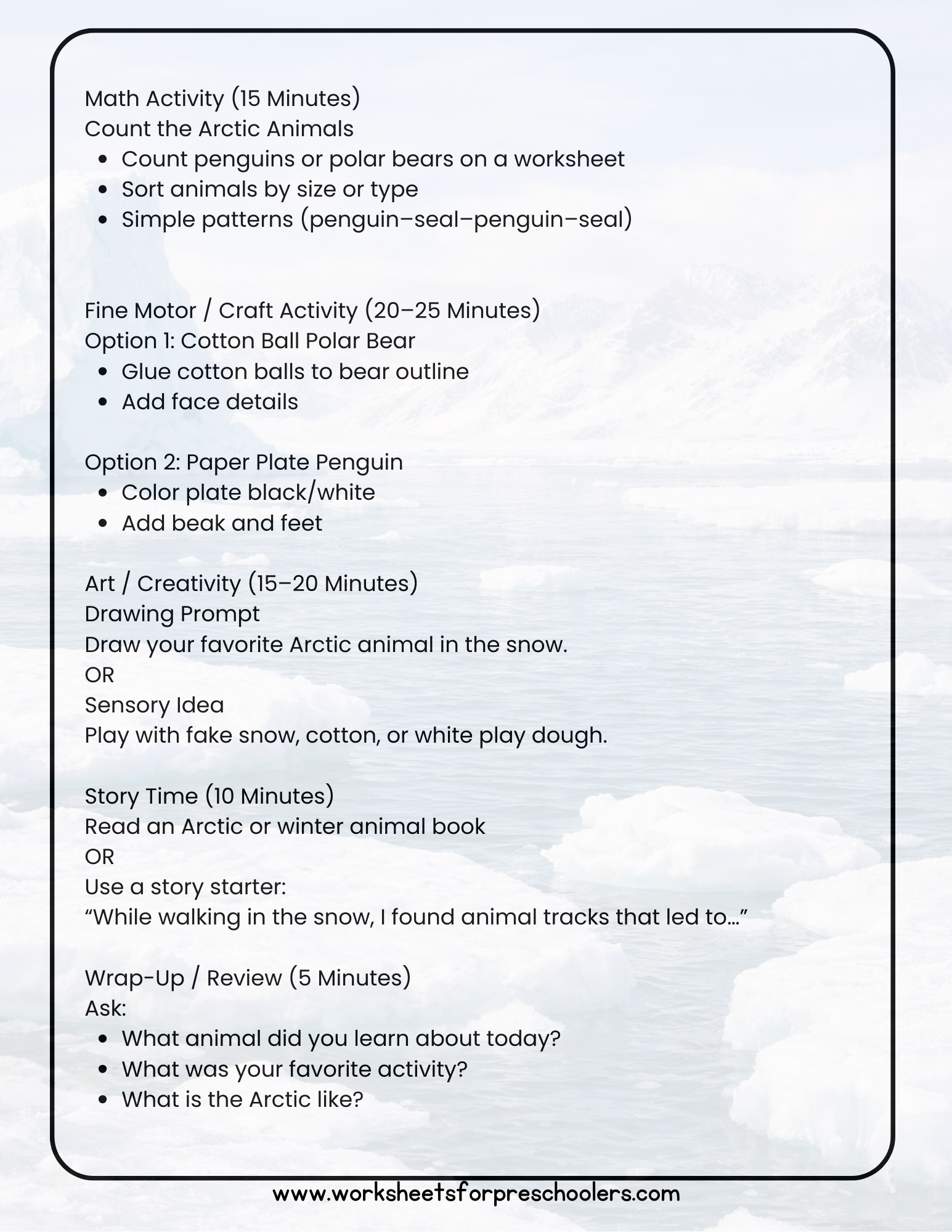 Arctic Animal Lesson Plan