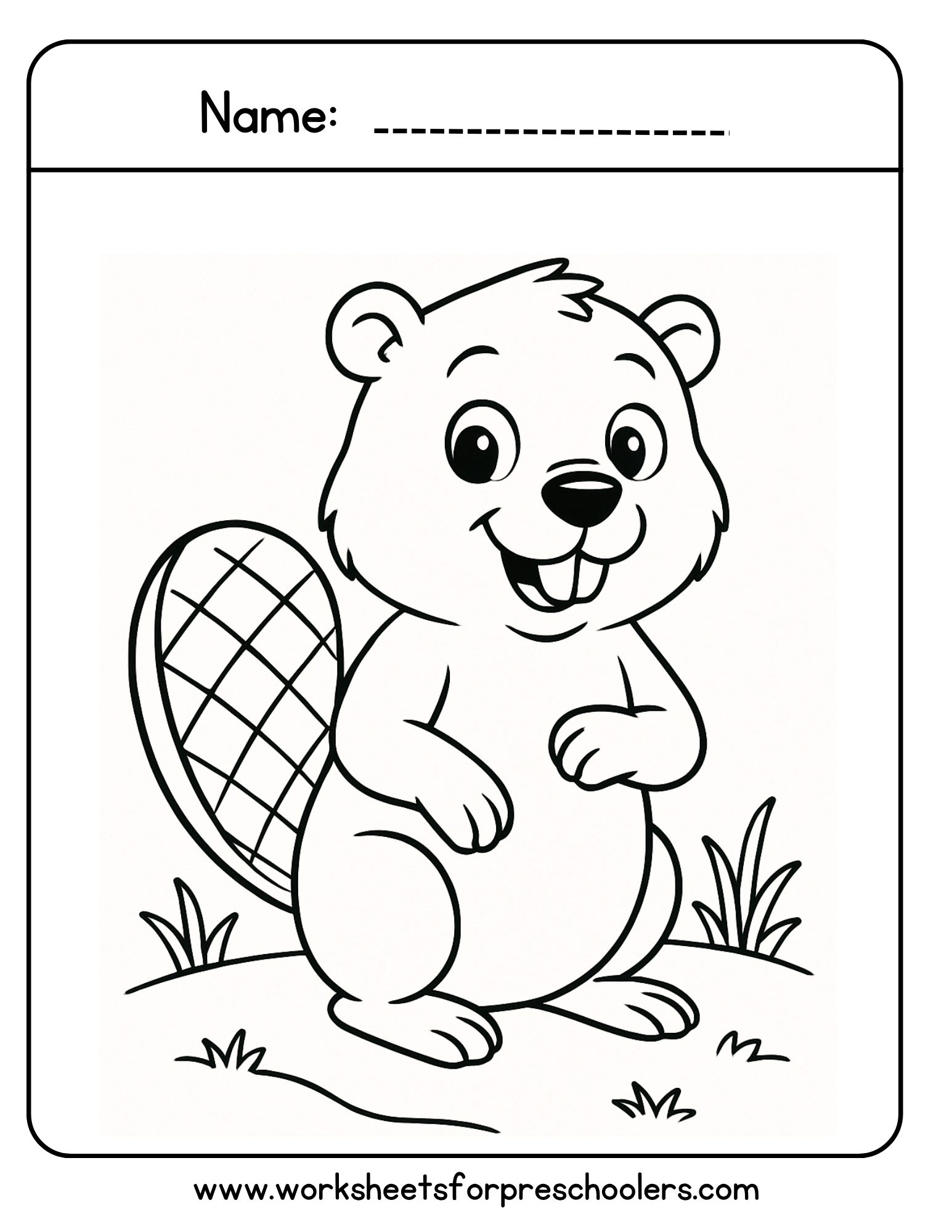Beaver Coloring Page Beaver Coloring Page