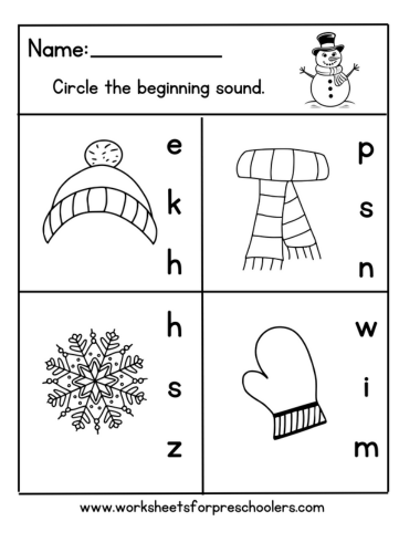 Winter Theme Worksheet