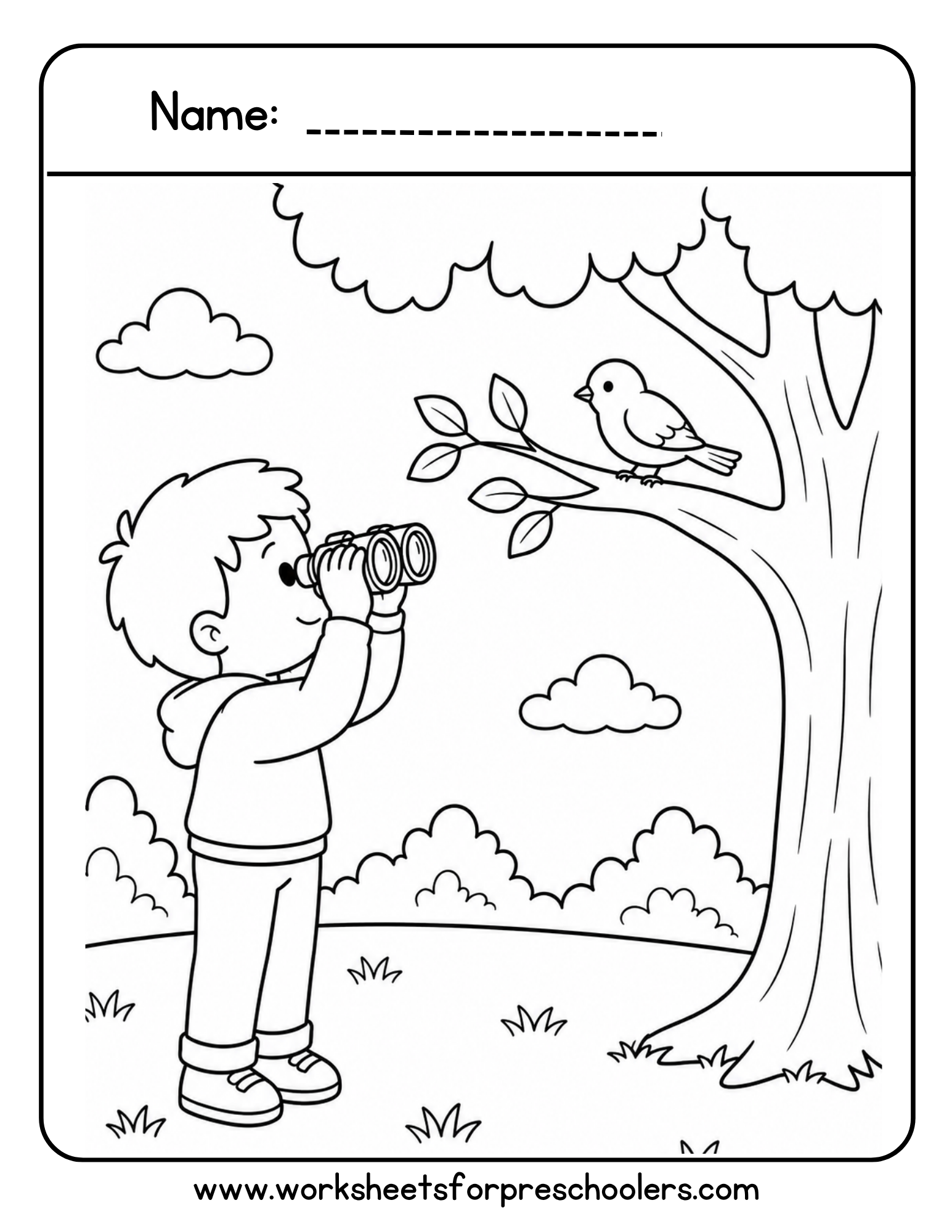 Birdwatching Coloring Page Birdwatching Coloring Page