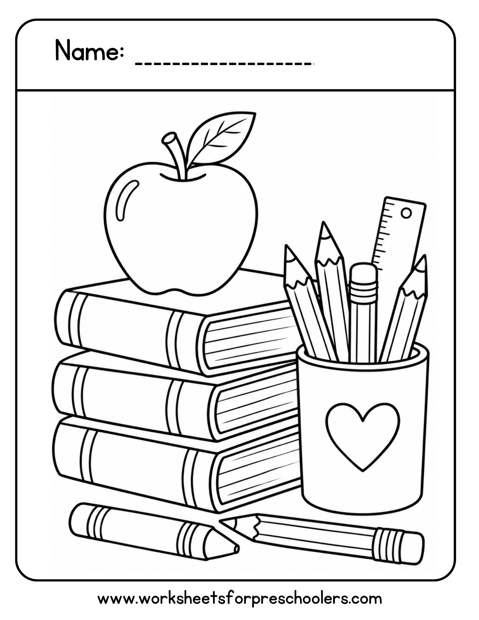 Books and Pencils Coloring Page Books and Pencils Coloring Page