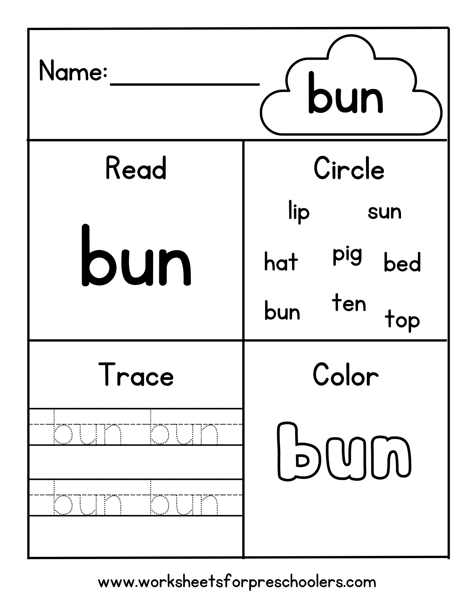 CVC Word bun