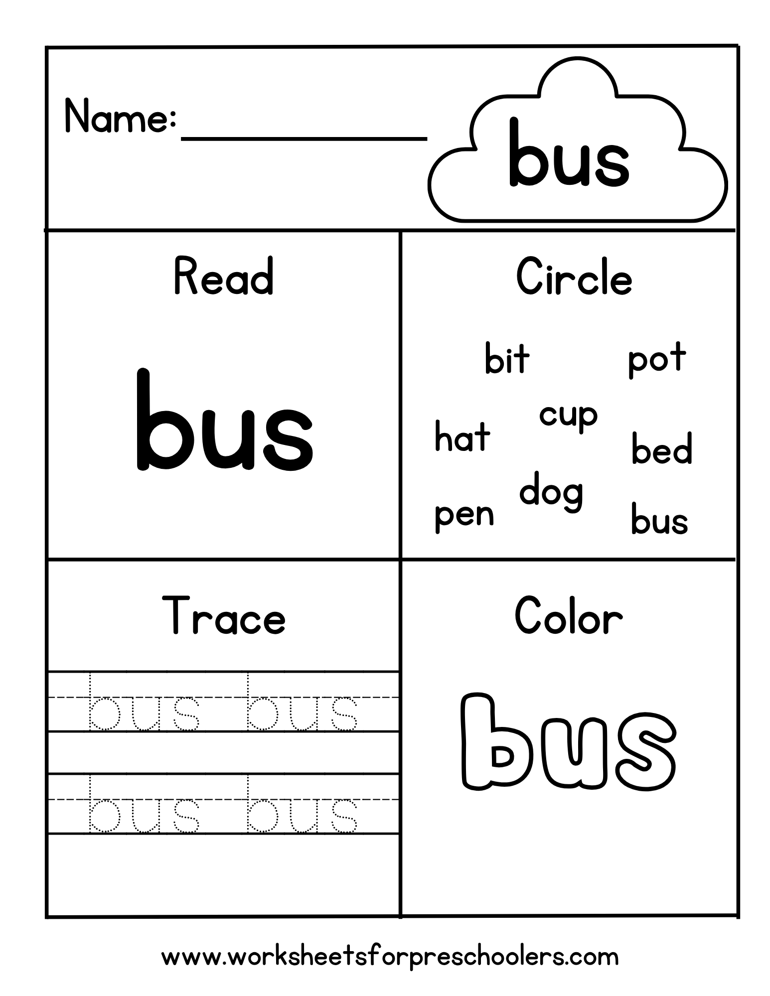 CVC Word bus