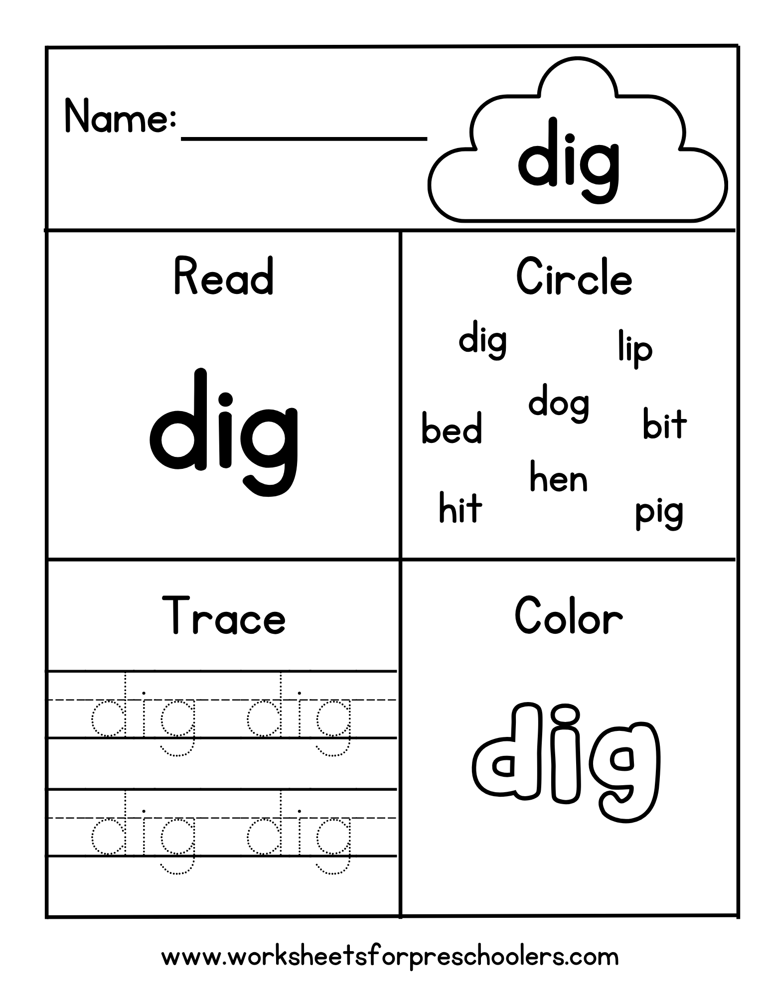 CVC Word dig CVC Word dig