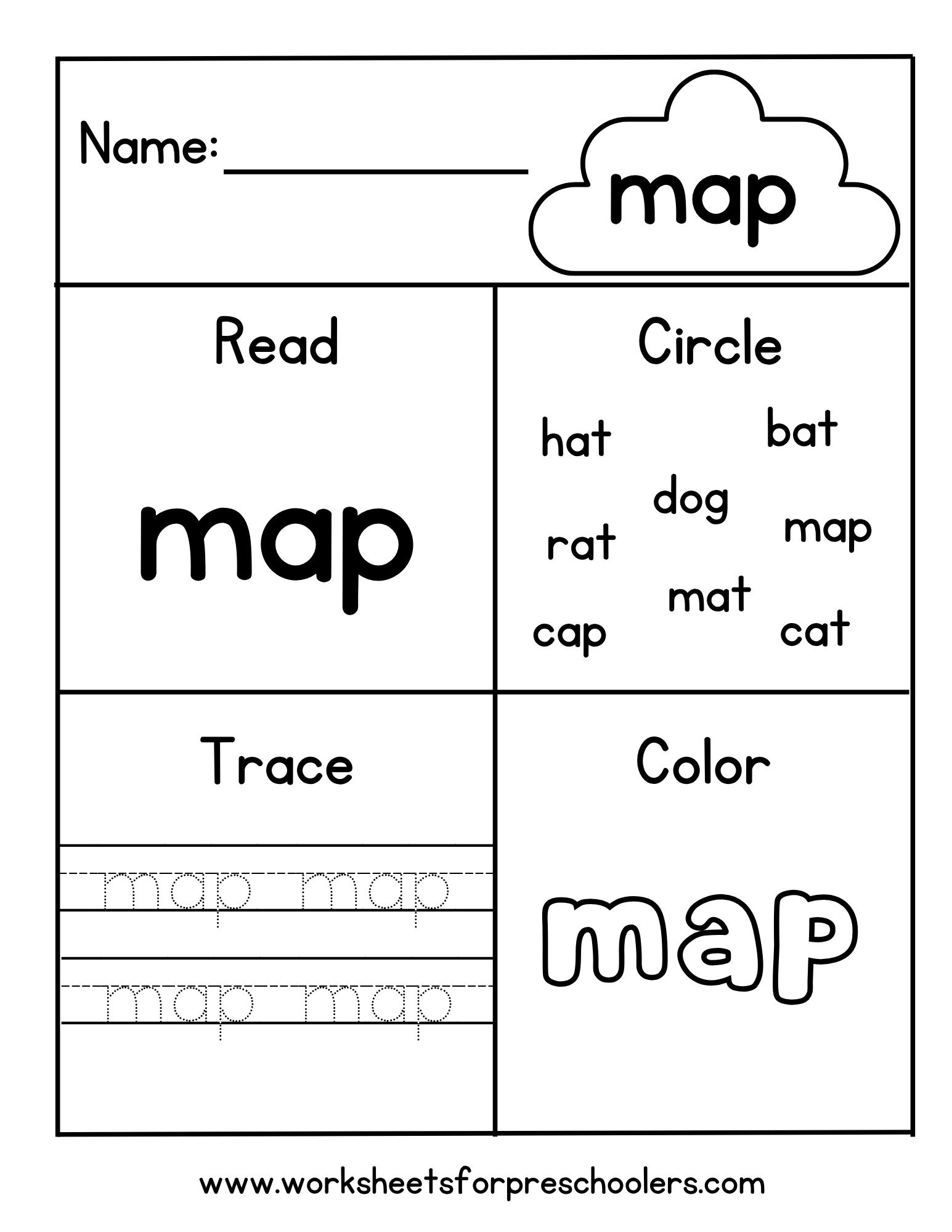 CVC map Worksheet