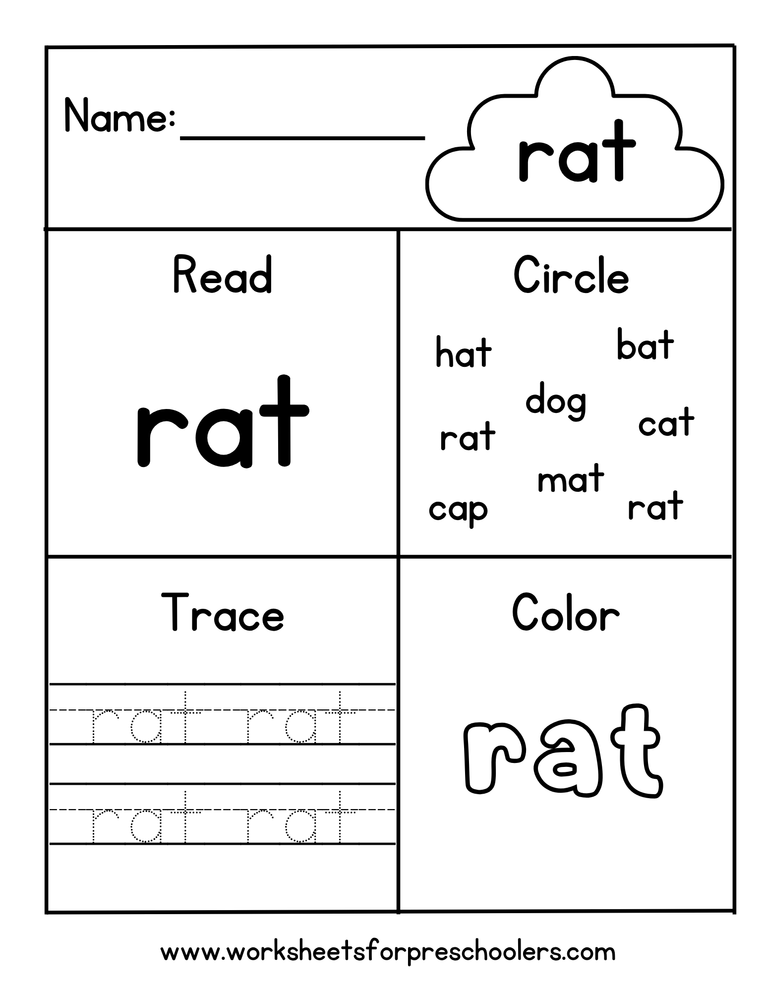 CVC rat Worksheet