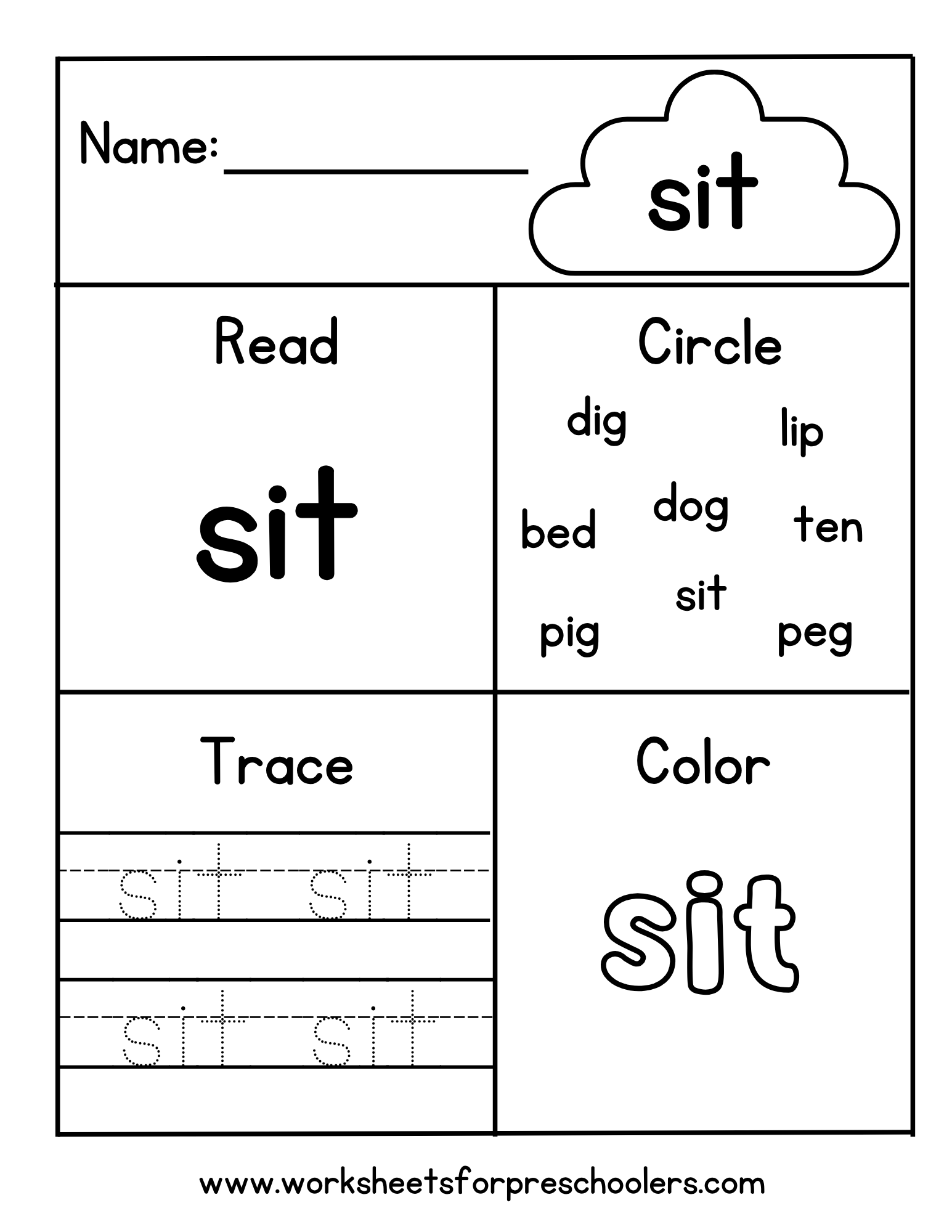 CVC "sit" CVC "sit"