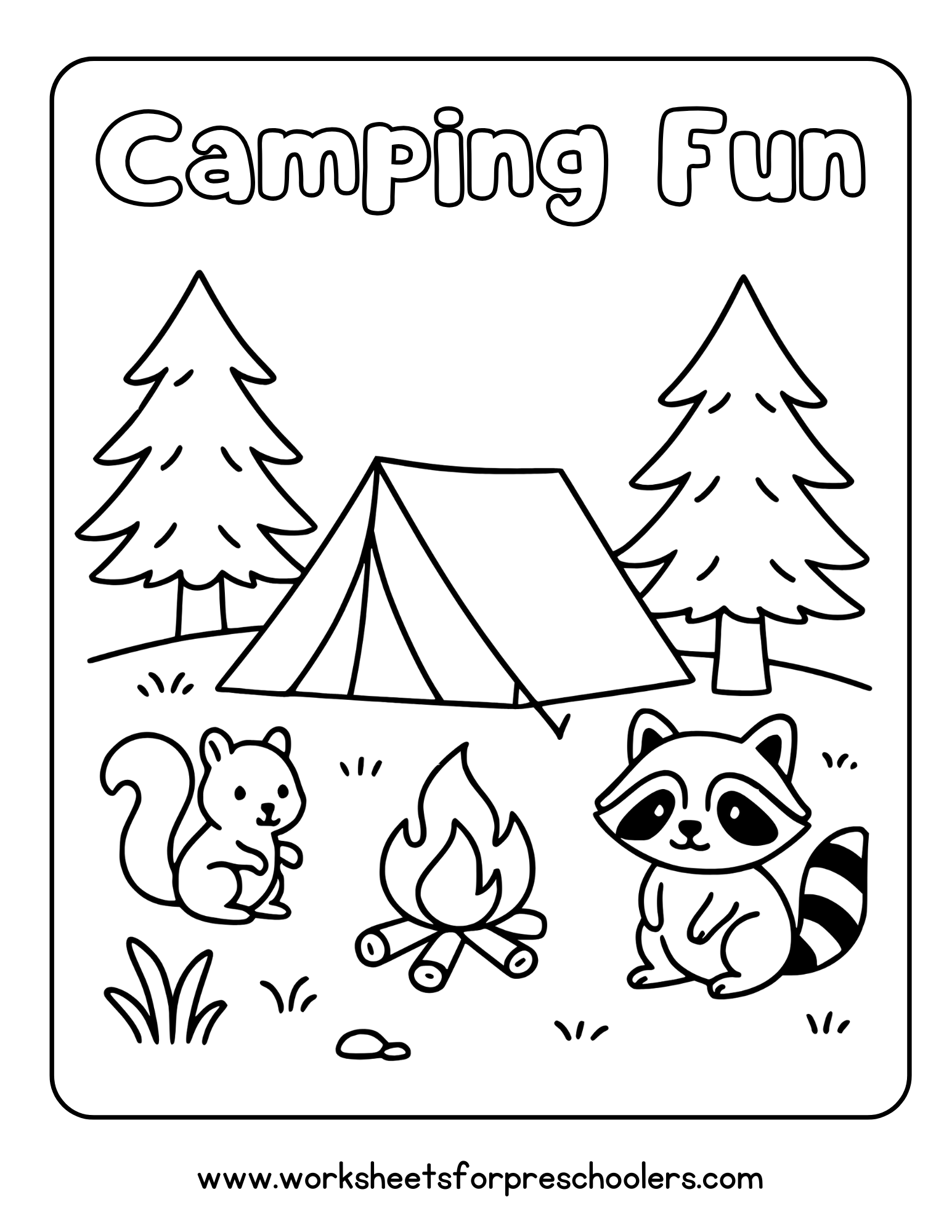 Camping Coloring Printable-