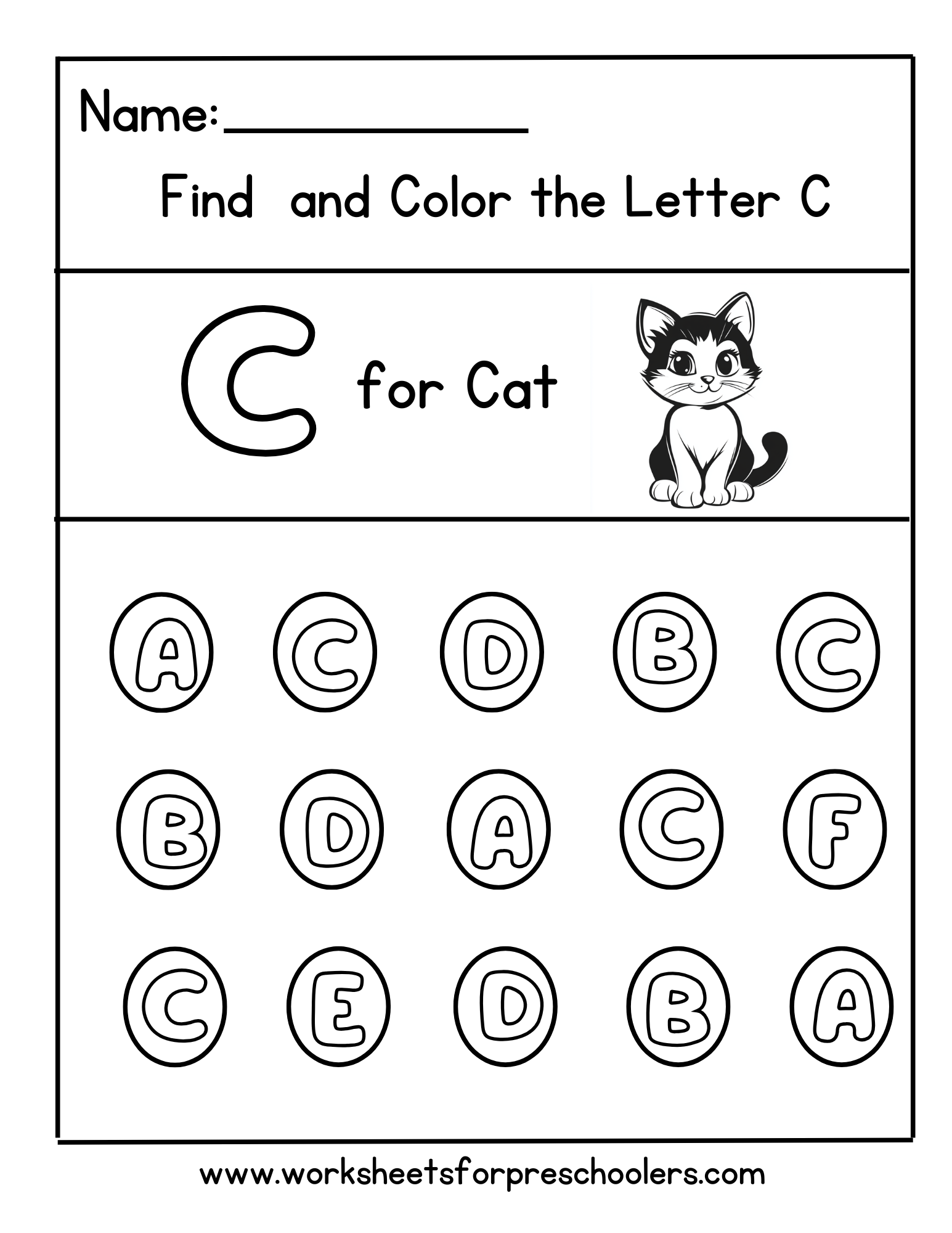Cat Worksheet