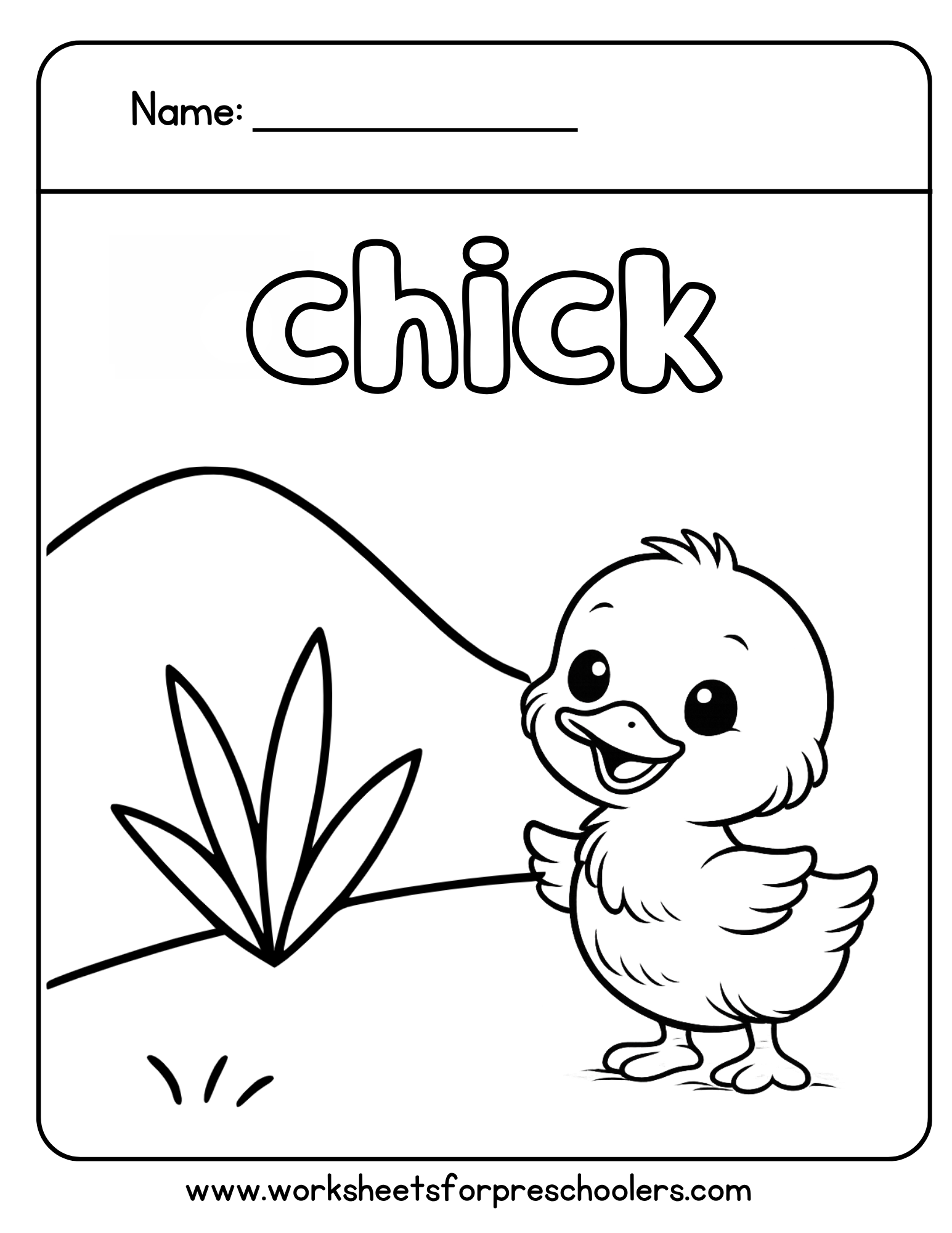 Chick Coloring Page