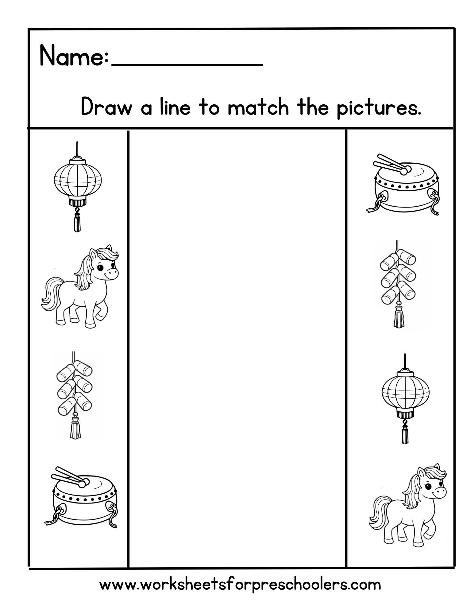 Chinese New Year Matching Worksheet