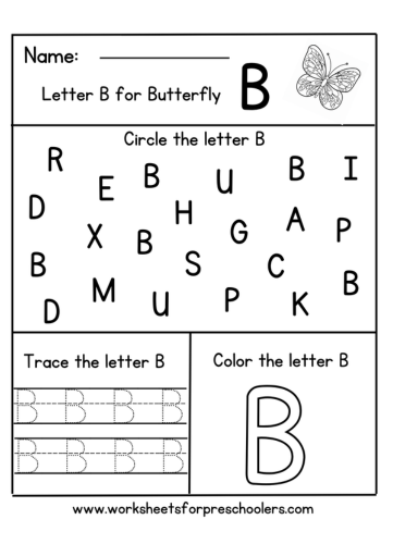  Letter B for Butterfly Activity Works
