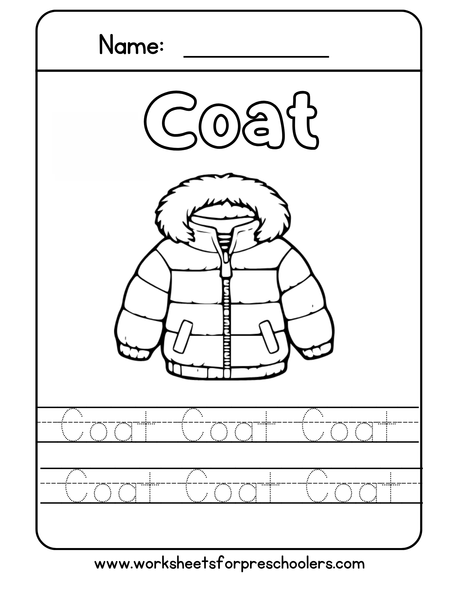 Trace and Color Worksheet