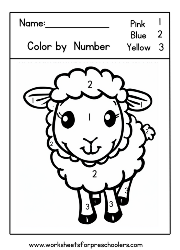 Color by Number Sheep