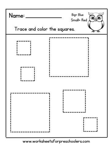 Big and Small Square Activity Worksheet