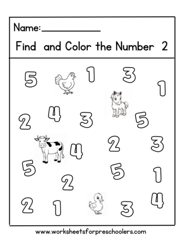 Farm Animal Find and Color Number 2