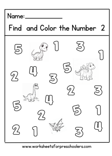 Dinosaur 
Find and Color Number 2