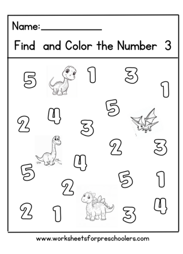 Dinosaur 
Find and Color Number 3