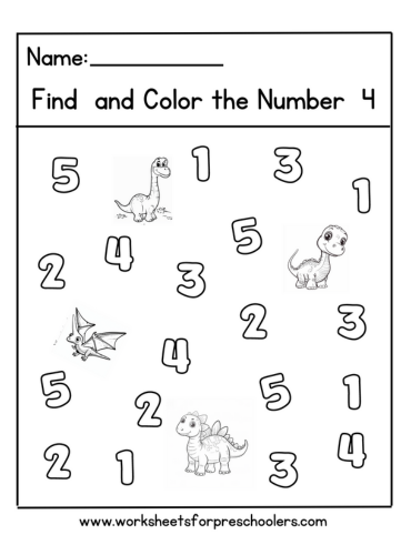Dinosaur
Find and Color Number 4