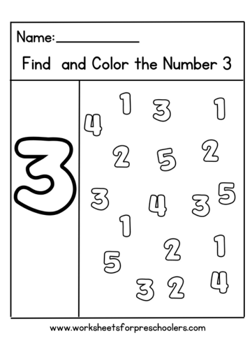 Find and Color Number 3