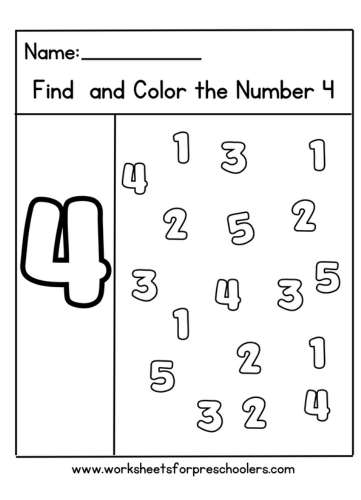 Find and Color Number 4