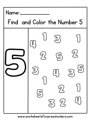 Find and Color Number 5