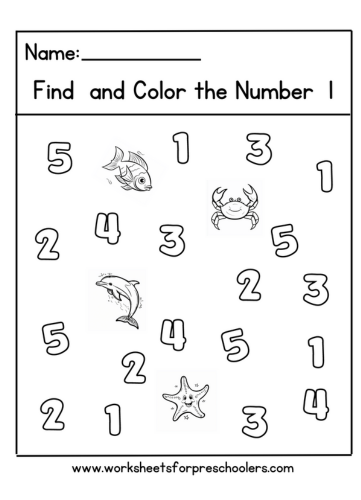 Find and Color Number 1