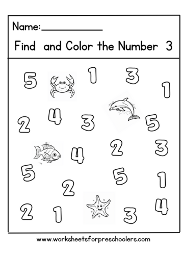 Find and Color Number 3