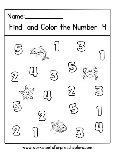 Find and Color Number 4