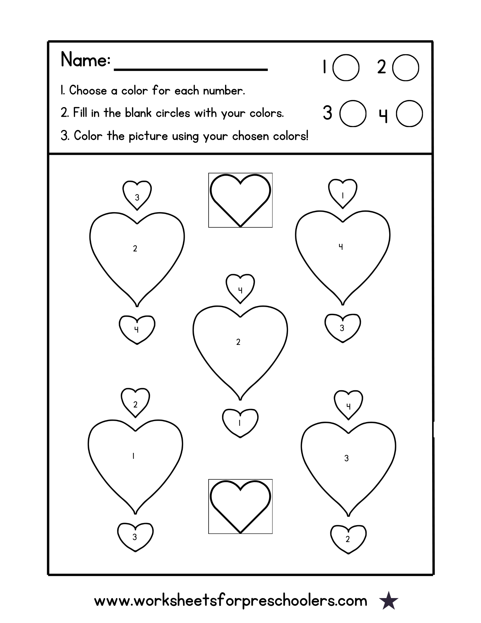 Valentine Color by Number