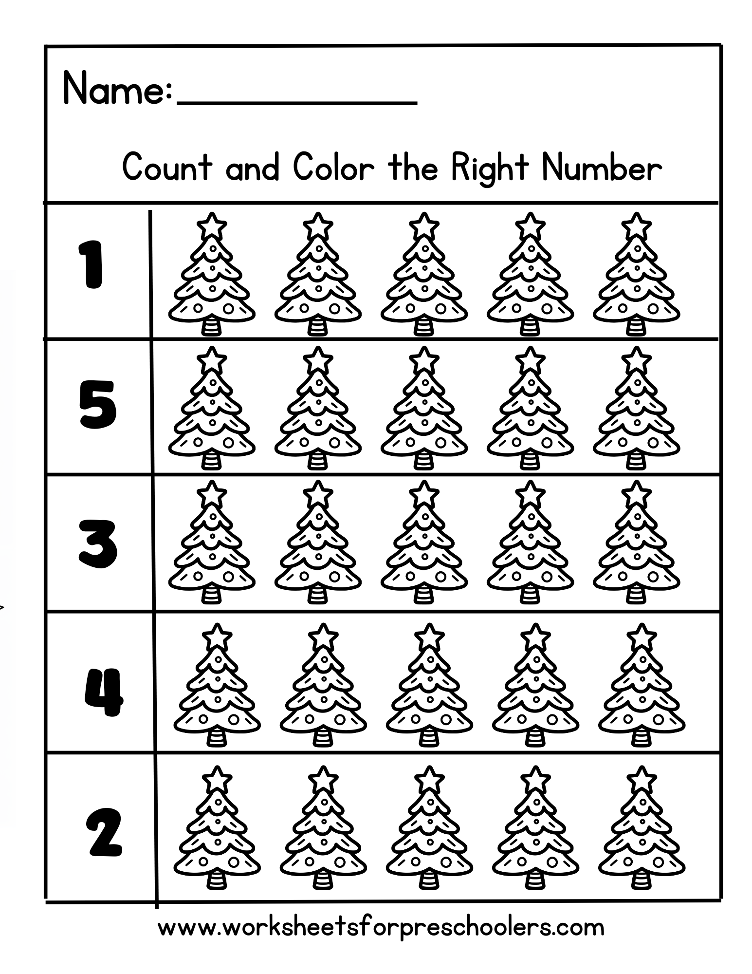 Counting Math Worksheet