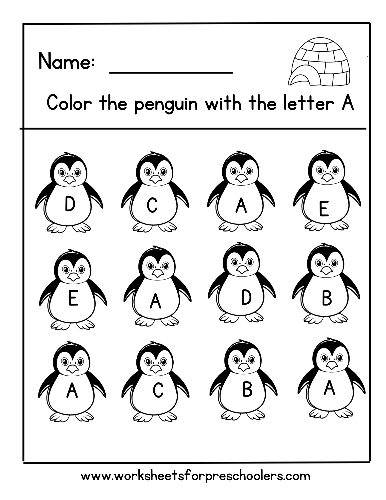 Letter A Worksheet