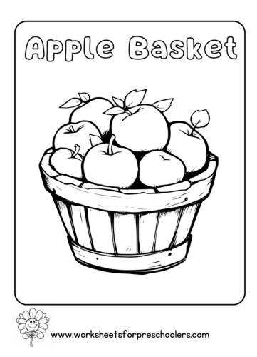 Apple Basket Coloring Page