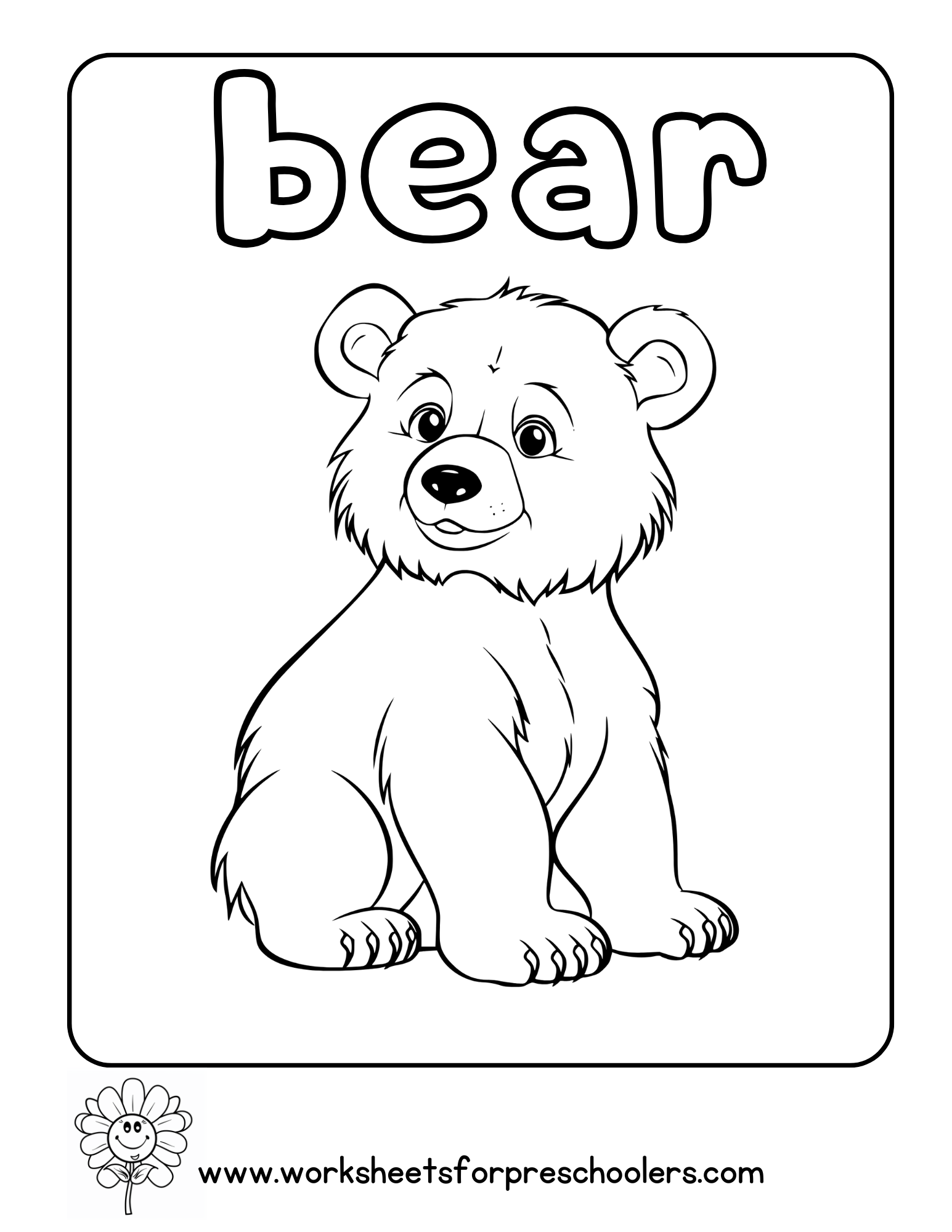 Bear Coloring Page Bear Coloring Page