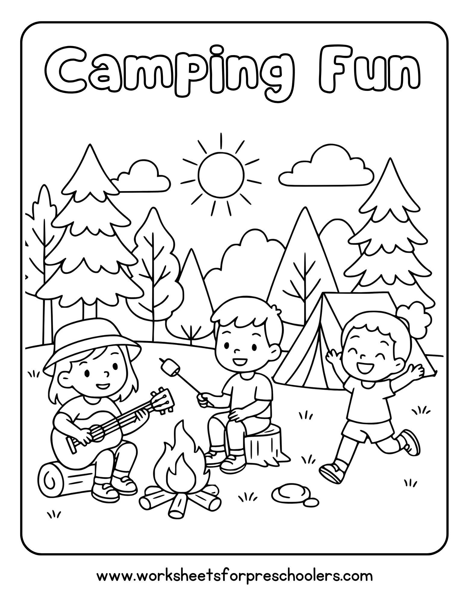 Camping Coloring Page Camping Coloring Page