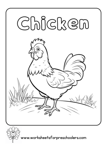Chicken Coloring Page Activity