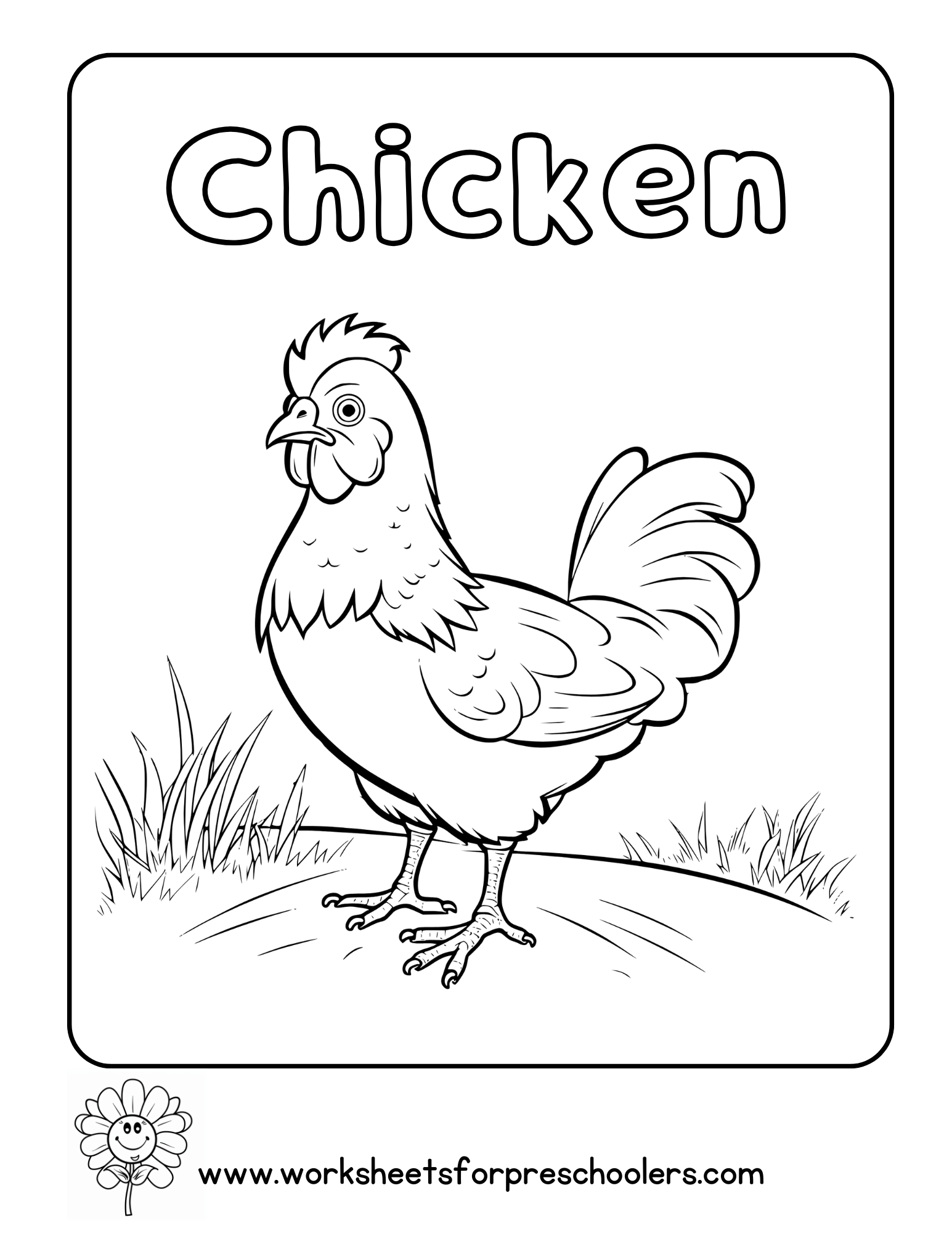 Chicken Coloring Page