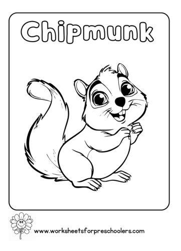 Chipmunk Coloring Page 