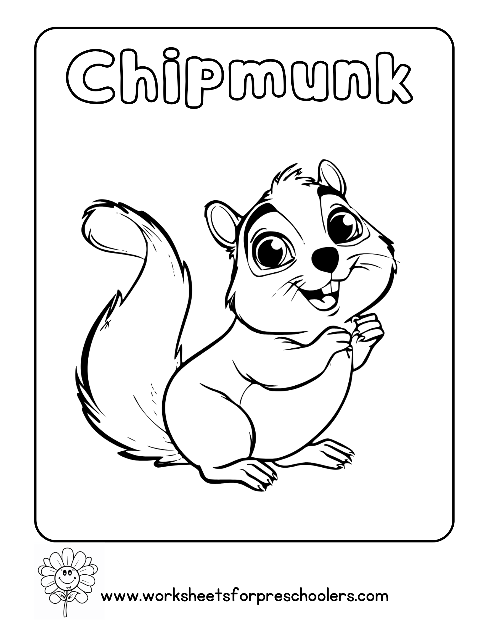 Chipmunk Coloring Page