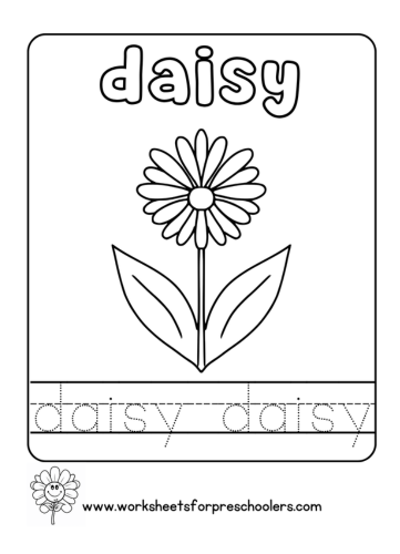 Daisy Handwriting Activity Worksheet