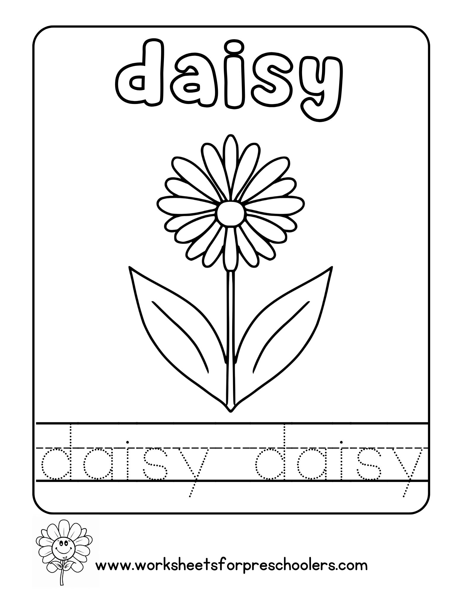 Daisy Handwriting Activity Worksheet