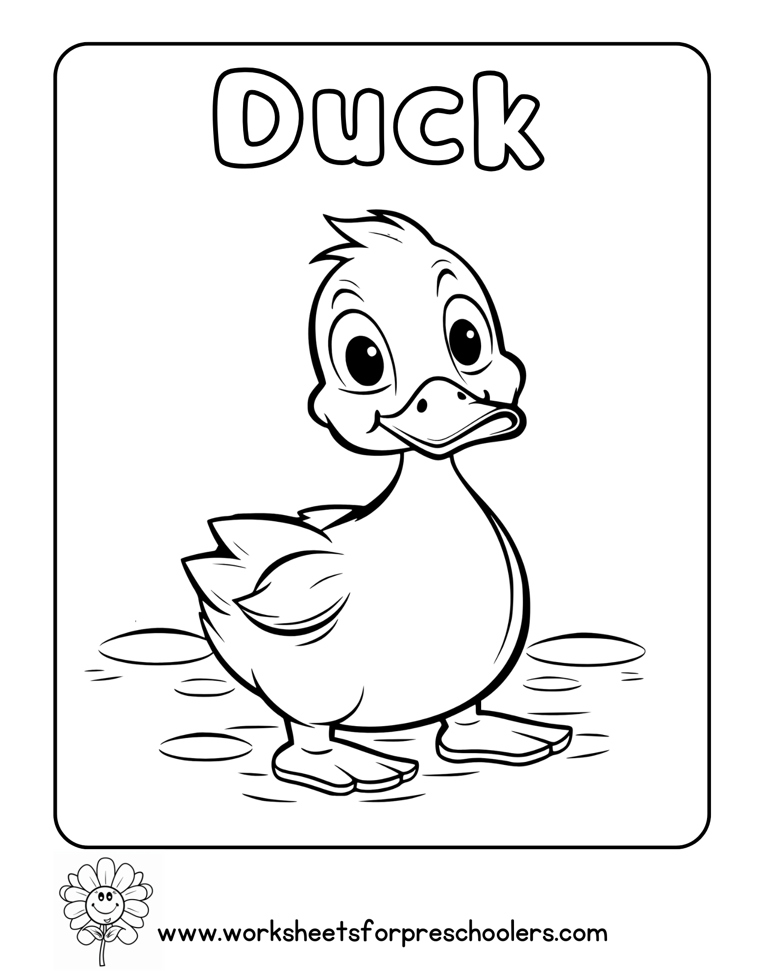 Duck Coloring Page Activity