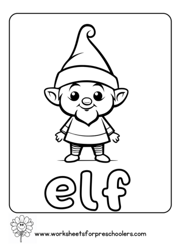 Cute Elf Coloring Page