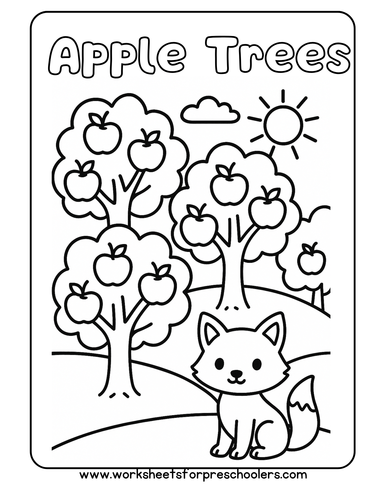 Apple Orchard Coloring Page