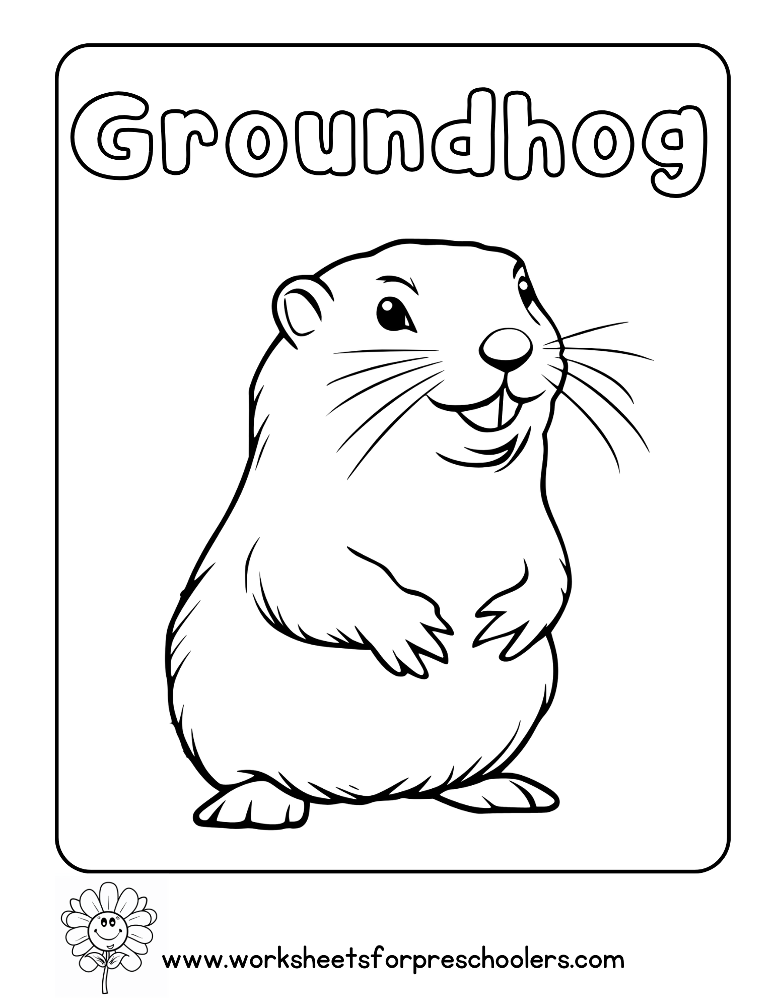 Groundhog Coloring Page Groundhog Coloring Page