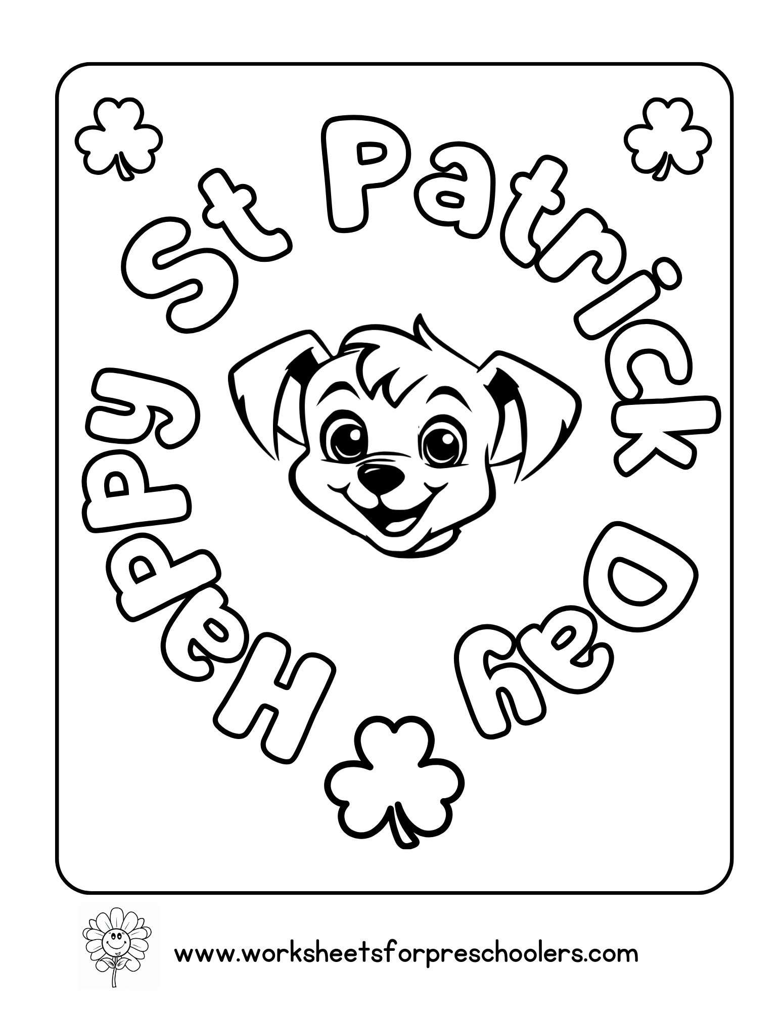 Happy St Patrick Day Coloring Page