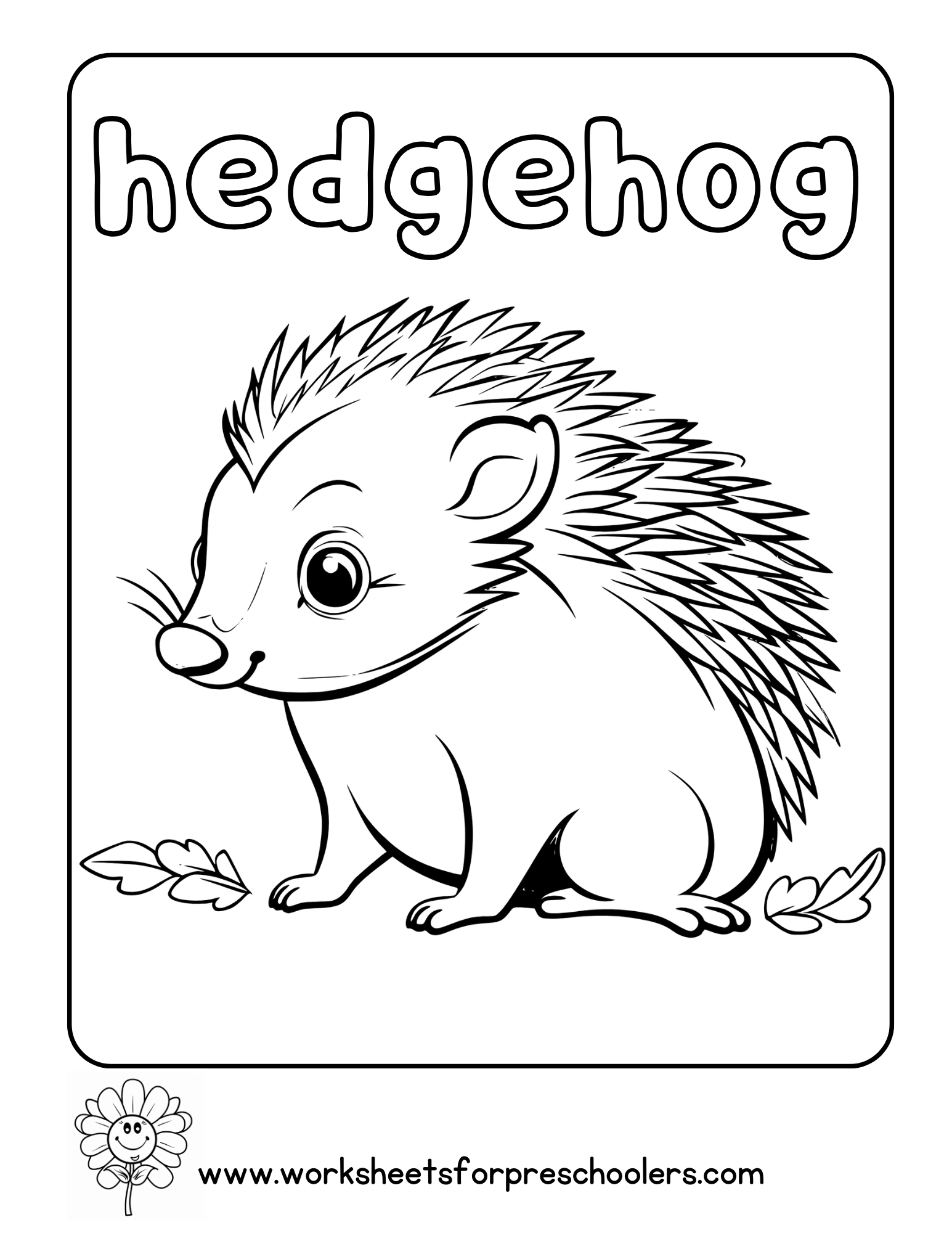 Hedgehog Coloring Page 